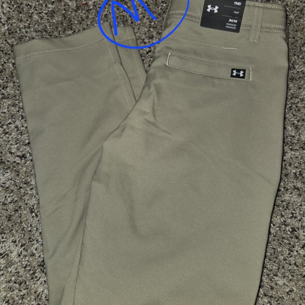 UNDER ARMOUR khaki performance pants BOY'S size MEDIUM 10 12 NEW